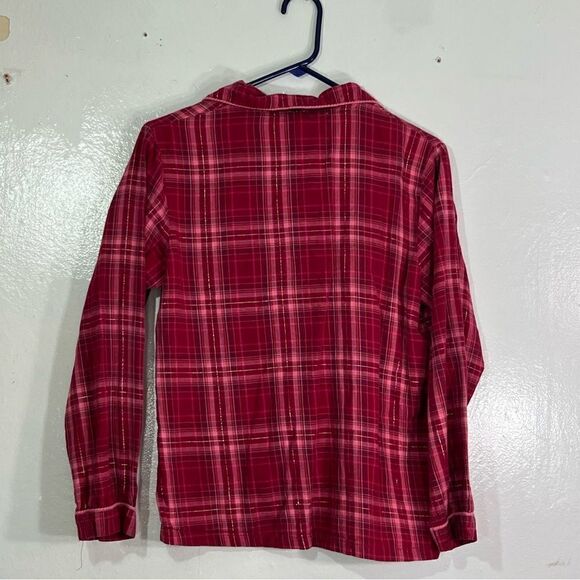 Gilligan o’Malley sleepwear top adult small, Buffalo plaid button up - Picture 2 of 5